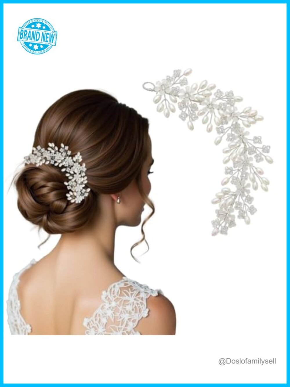 Silver Floral Bridal Hair Accessory Brooch Pins